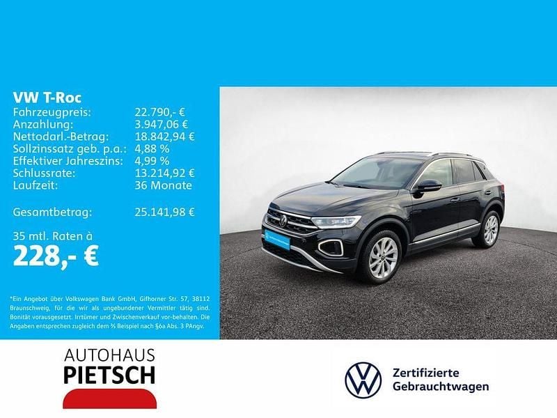 Gebraucht VW T-Roc Style 150 PS (110 kW) 2022 Schwarz SUV