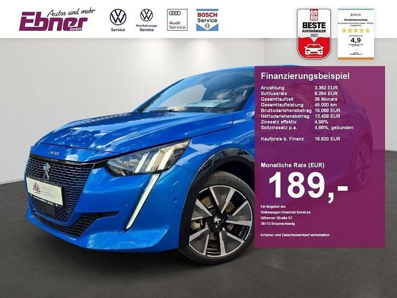 Blau Gebraucht 2021 Peugeot e-208 GT Kleinwagen | 16.820 € (Guter Preis) - Bild 1/4
