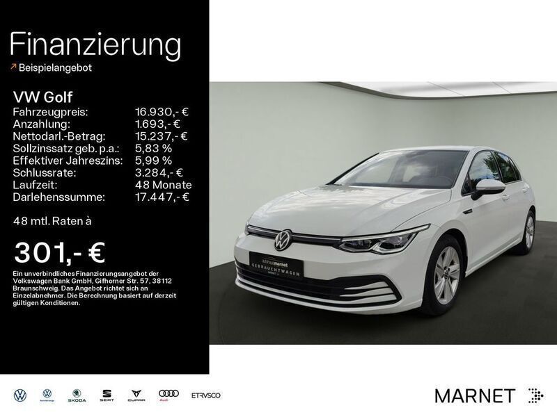 Weiß Gebraucht 2020 VW Golf VIII Life Limousine | 16.930 € (Guter Preis) - Bild 1/4