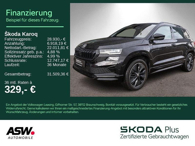 Schwarzmagic perleffekt Gebraucht 2022 Skoda Karoq SportLine SUV | 28.930 € (Fairer Preis) - Bild 1/4