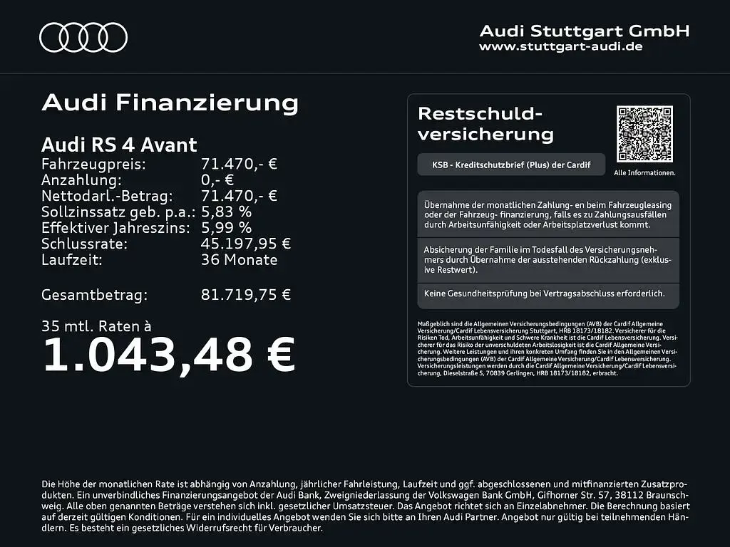 Gebraucht Audi RS4 Sport 450 PS (330 kW) 2023 Schwarz Kombi