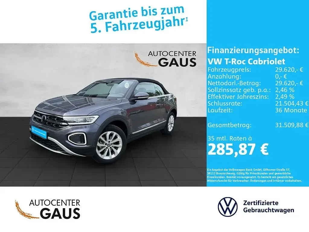 Gebraucht VW T-Roc Cabriolet Style 150 PS (110 kW) 2025 Grau Cabrio