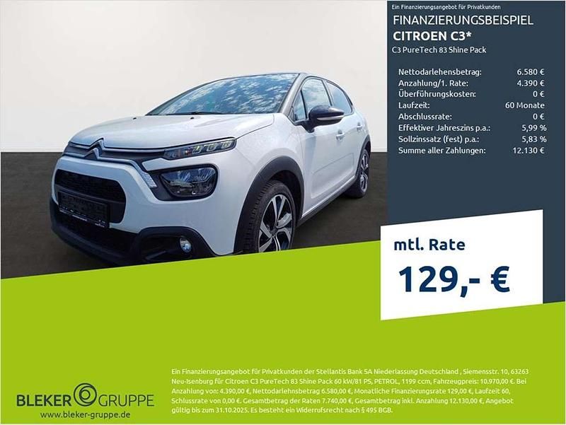 Weiß Gebraucht 2022 Citroën C3 PureTech Kleinwagen | 10.970 € (Guter Preis) - Bild 1/3
