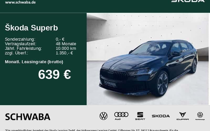 Grau Neu 2025 Skoda Superb SportLine Kombi | 55.560 € (Etwas zu teuer) - Bild 1/4