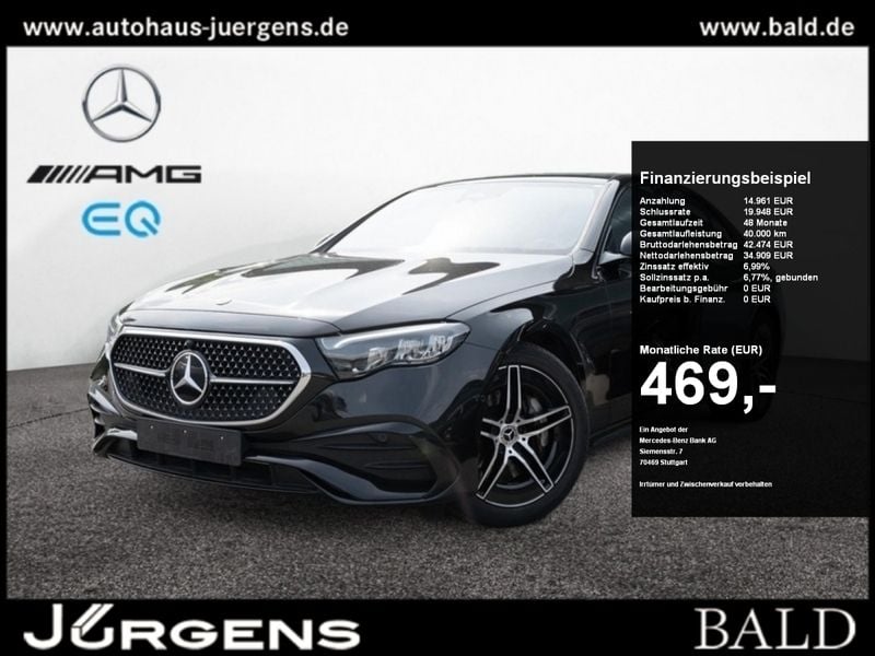 Schwarz obsidianschwarz metallic Gebraucht 2023 Mercedes E220 AMG Limousine | 47.490 € (Guter Preis) - Bild 1/4