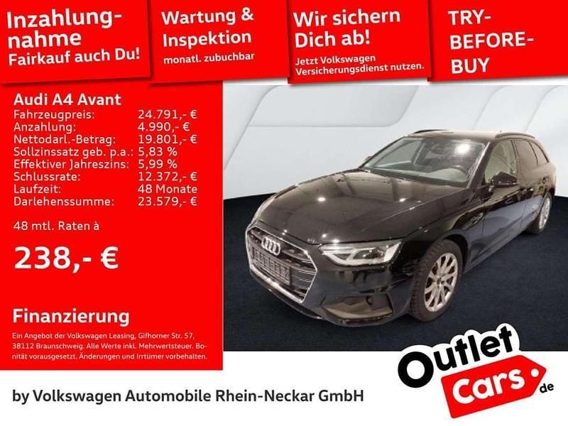 Mythosschwarz metallic Gebraucht 2022 Audi A4 Kombi | 24.791 € (Superpreis) - Bild 1/2