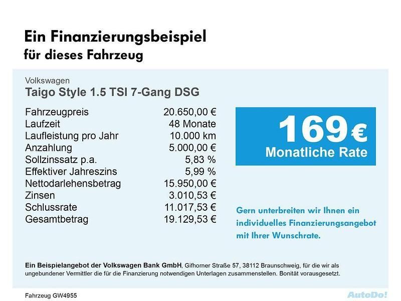 Gebraucht VW Taigo Style 150 PS (110 kW) 2022 Pure white SUV