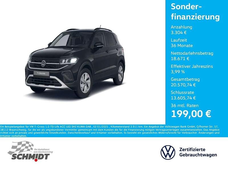 Schwarz Gebraucht 2025 VW T-Cross Life SUV | 21.975 € (Fairer Preis) - Bild 1/3