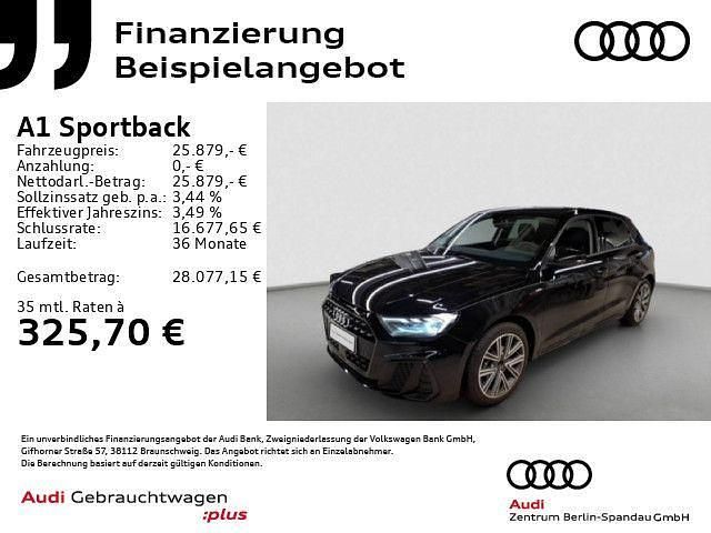 Schwarz Gebraucht 2024 Audi A1 Sportback S-Line Kleinwagen | 25.879 € (Etwas zu teuer) - Bild 1/3