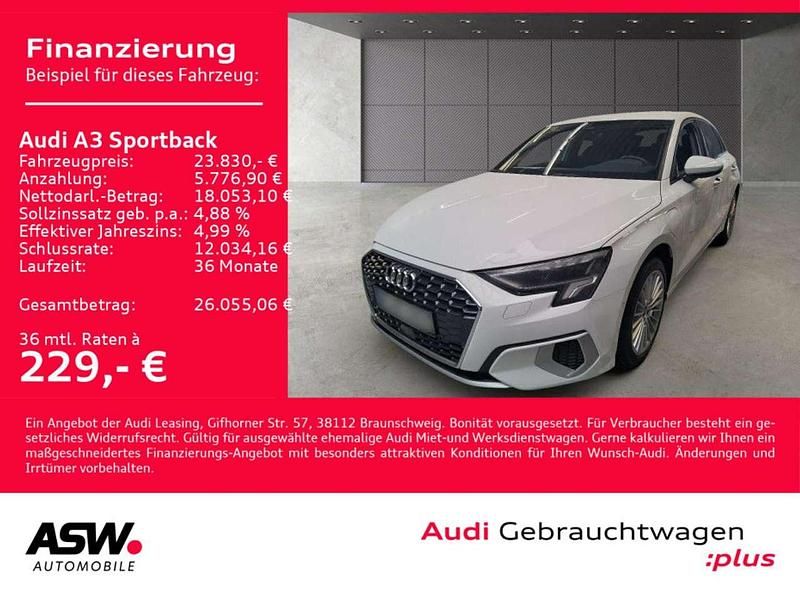Weiß Gebraucht 2022 Audi A3 Advanced Plus Limousine | 23.830 € (Guter Preis) - Bild 1/3