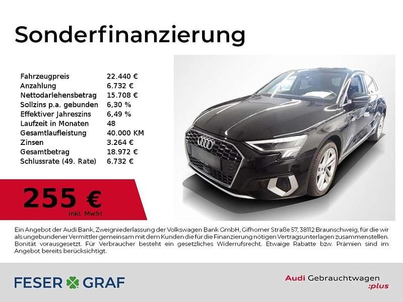 Schwarz Gebraucht 2023 Audi A3 Advanced Limousine | 22.440 € (Guter Preis) - Bild 1/2