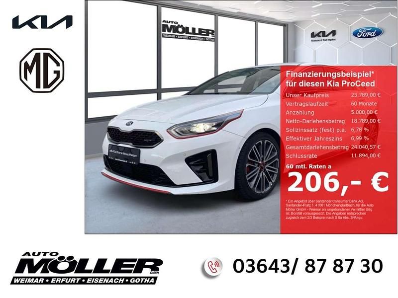 Deluxeweiss metallic Gebraucht 2019 Kia ProCeed GT Comfort Kleinwagen | 23.789 € (Fairer Preis) - Bild 1/4
