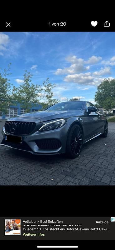 Grau Gebraucht 2018 Mercedes C250 AMG line Coupé | 26.499 € - Bild 1/4