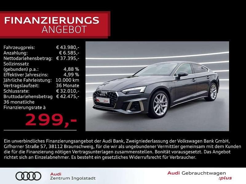 Daytonagrau perleffekt Gebraucht 2024 Audi A5 Sportback S-Line Limousine | 43.980 € (Guter Preis) - Bild 1/3