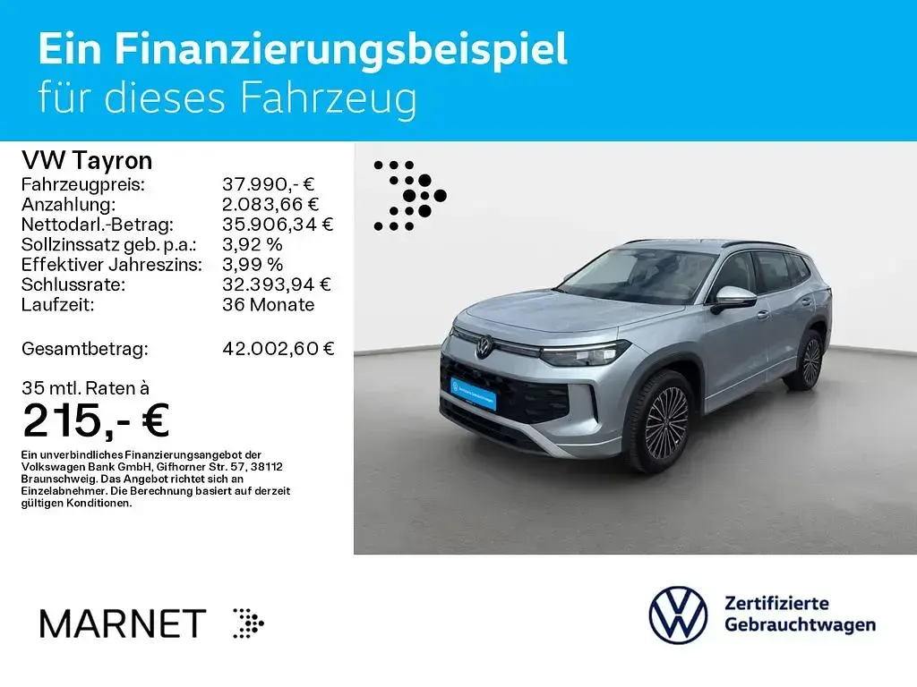 Second-hand VW Tayron Life 193 CP (141 kW) 2025 Argintiu SUV