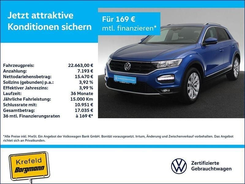 Blau / ravennablau Gebraucht 2021 VW T-Roc Sport SUV | 22.663 € (Guter Preis) - Bild 1/4