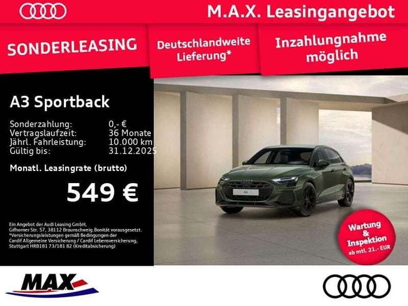 Distriktgrün metallic Neu 2025 Audi A3 S-Line Limousine | 41.480 € (Etwas zu teuer) - Bild 1/3
