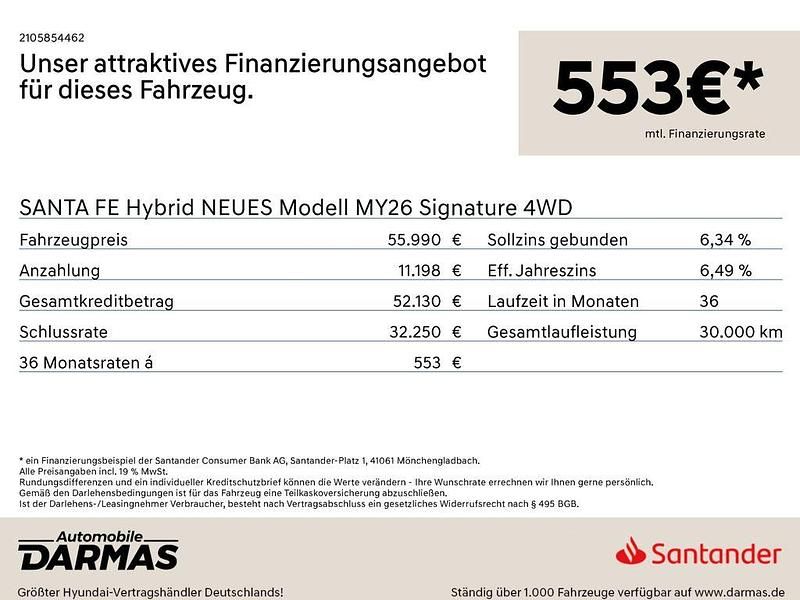 Weiß Neu 2025 Hyundai Santa Fe Signature SUV | 55.990 € (Guter Preis) - Bild 1/1