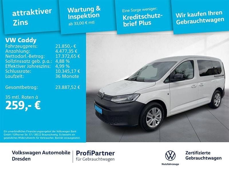 Weiß Gebraucht 2021 VW Caddy Basis Van / Kleinbus | 21.850 € (Superpreis) - Bild 1/4