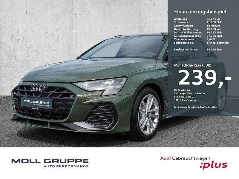 Grün Gebraucht 2025 Audi A3 Sportback S-Line Limousine | 34.980 € (Guter Preis) - Bild 1/3