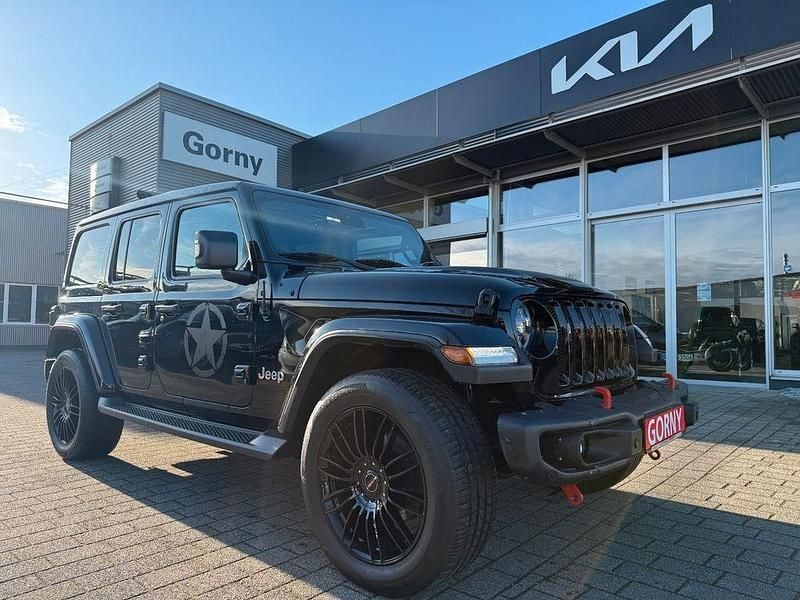 Schwarz Gebraucht 2021 Jeep Wrangler Unlimited Sahara SUV | 51.900 € (Etwas zu teuer) - Bild 1/4