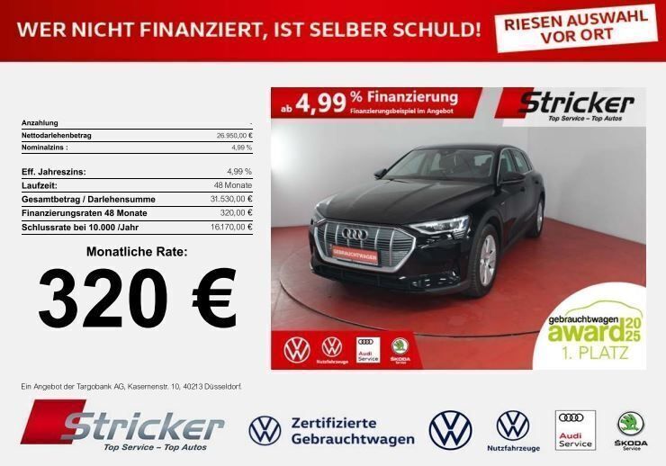 Schwarz Gebraucht 2022 Audi e-tron Performance SUV | 26.949 € (Superpreis) - Bild 1/4