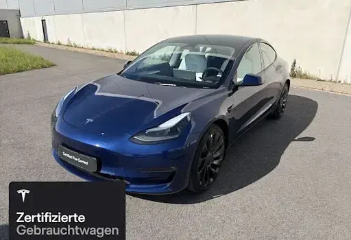 Brugt Tesla Model 3 Performance 377 kW (513 HK) 2022 Blå Sedan