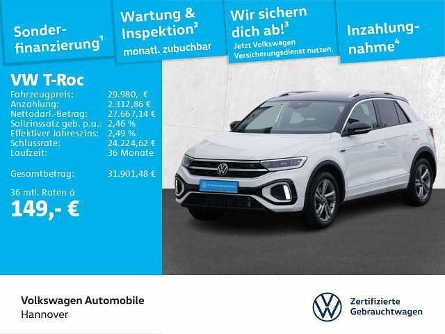 Pure white Gebraucht 2025 VW T-Roc R-line SUV | 29.980 € (Superpreis) - Bild 1/3