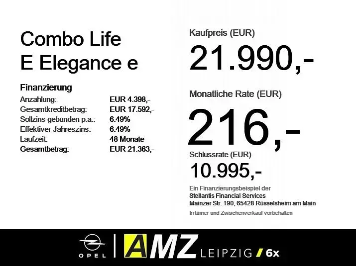 Brugt Opel Combo-e Life Elegance 100 kW (136 HK) 2022 Grå MPV