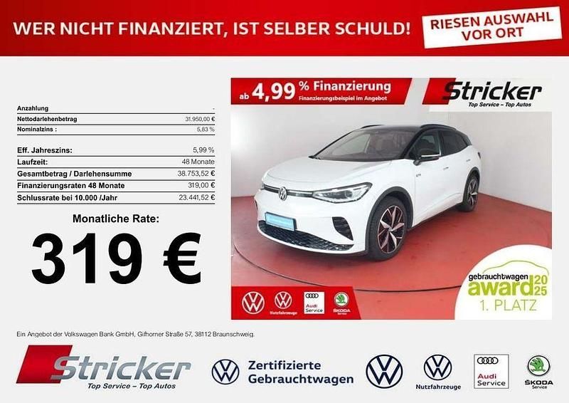 Gletscherweiß metallic schwar Gebraucht 2023 VW ID.4 GTX SUV | 30.950 € - Bild 1/4