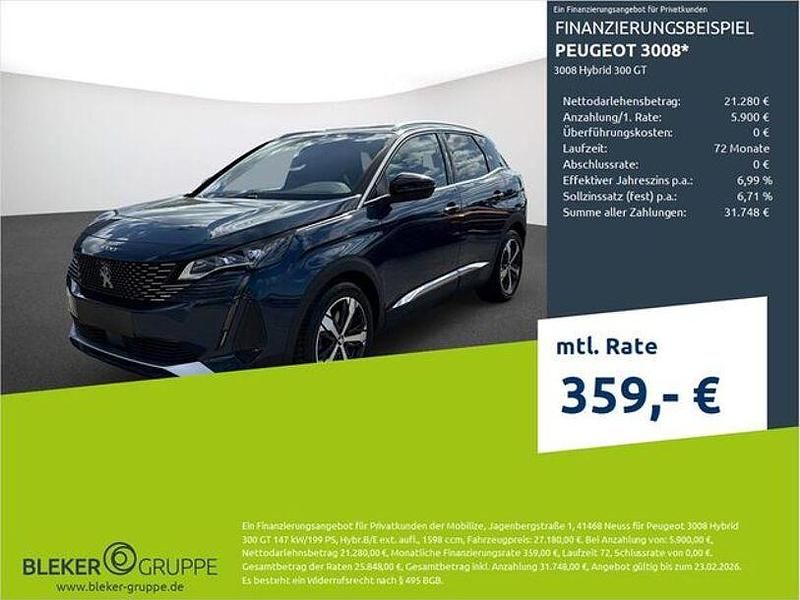 Celebes blau Gebraucht 2022 Peugeot 3008 GT SUV | 25.880 € (Guter Preis) - Bild 1/3