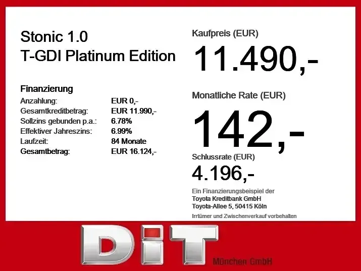 Gebraucht Kia Stonic Platinum Edition 120 PS (88 kW) 2019 (bmy) floridagelb met./schwarz (metallic) SUV