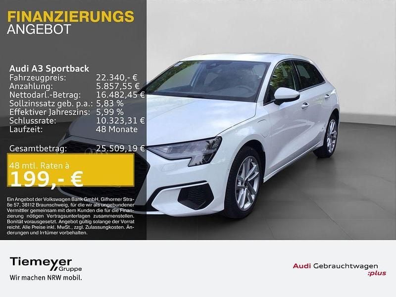 Ibisweiß Gebraucht 2022 Audi A3 Sportback e-tron Design Kleinwagen | 21.540 € (Superpreis) - Bild 1/4