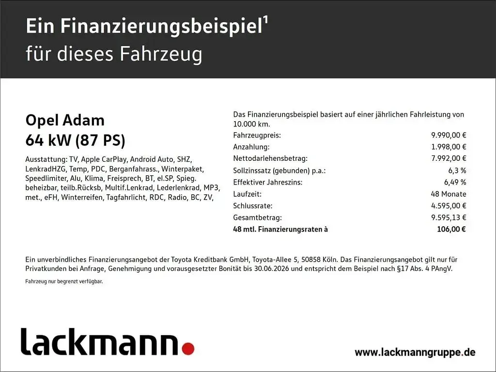 Gebraucht Opel Adam Jam 87 PS (63 kW) 2018 Kleinwagen