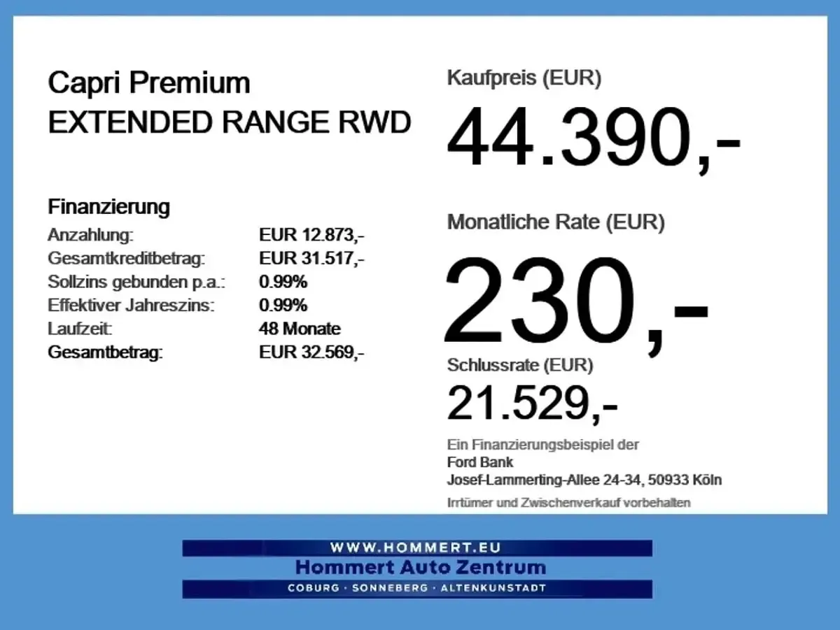 Neu Ford Capri Extended Range 210 kW (286 PS) 2026 Rot SUV
