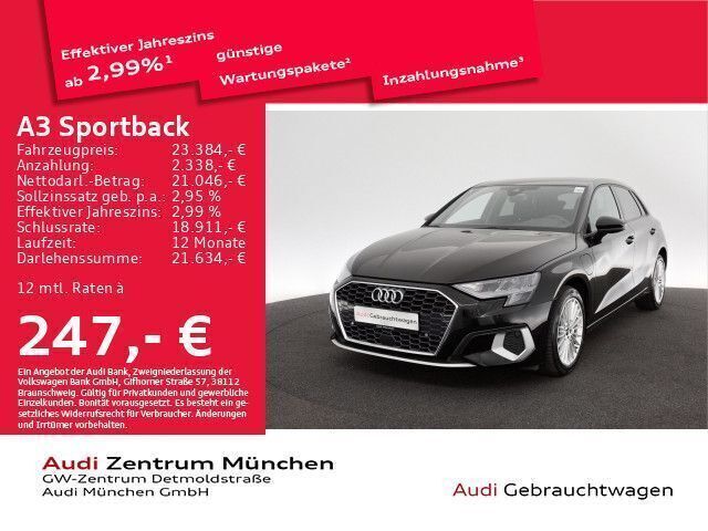 Brillantschwarz Gebraucht 2022 Audi A3 Sportback e-tron Advanced Plus Limousine | 23.384 € (Guter Preis) - Bild 1/2