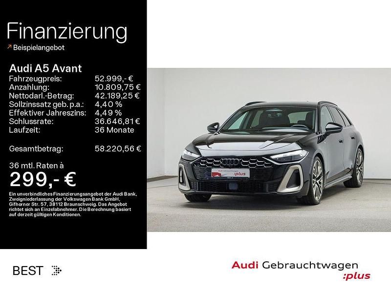 Mythosschwarz metallic Gebraucht 2025 Audi A5 S-Line Kombi | 52.999 € (Fairer Preis) - Bild 1/4
