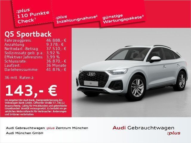 Gletscherweiß metallic Gebraucht 2024 Audi Q5 Sportback S-Line SUV | 48.468 € (Guter Preis) - Bild 1/2