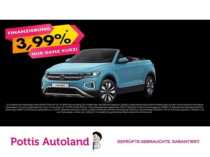 Blau Gebraucht 2023 VW T-Roc Cabriolet Move Cabrio | 24.922 € (Guter Preis) - Bild 1/4