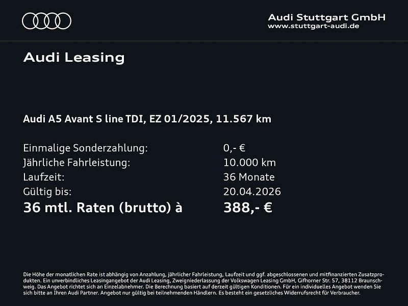 Gebraucht Audi A5 Sport 204 PS (150 kW) 2025 Mythosschwarz metallic Kombi