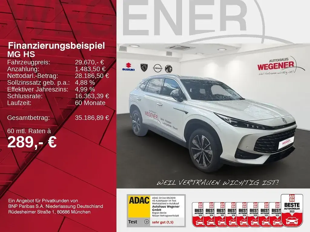 Używany MG HS Luxury 224 KM (164 kW) 2025 Biały SUV