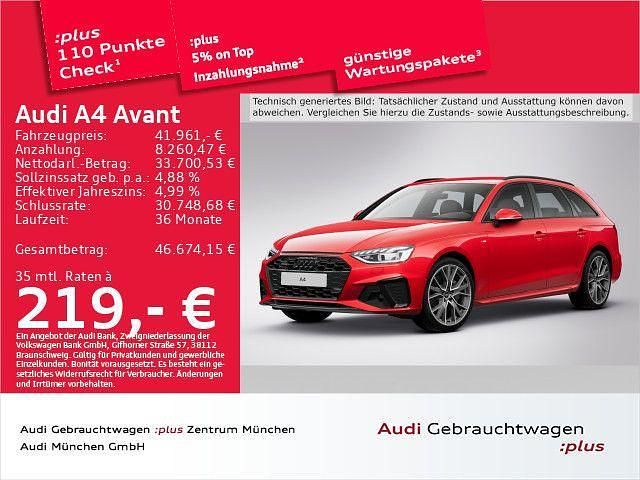 Progressivrot metallic Gebraucht 2024 Audi A4 S-Line Kombi | 41.961 € (Teuer) - Bild 1/1