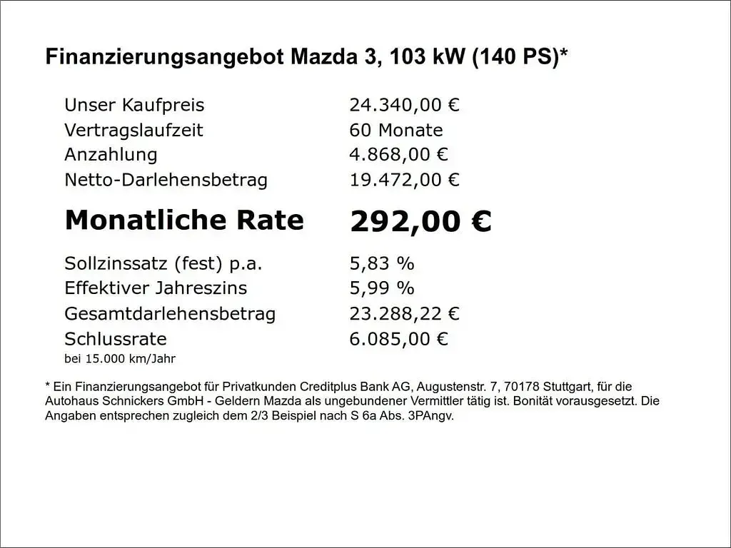Gebraucht Mazda 3 Sky 140 PS (102 kW) 2025 Schwarz Limousine