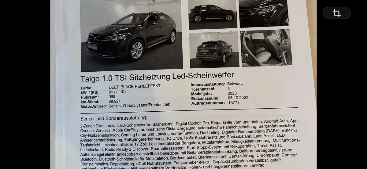 Second-hand VW Taigo 110 CP (80 kW) 2023 Negru SUV