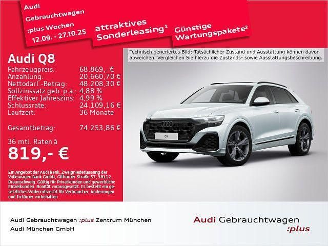 Satellitsilber metallic Gebraucht 2025 Audi Q8 S-Line SUV | 68.869 € (Teuer) - Bild 1/2