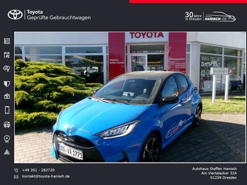 Neptune blue metallic / dach s Gebraucht 2024 Toyota Yaris Hybrid Edition Kleinwagen | 27.890 € (Etwas zu teuer) - Bild 1/4
