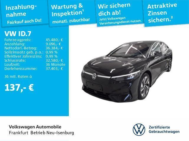 Grenadillschwarz metallic/grenadillschwa (metallic) Gebraucht 2024 VW ID.7 Pro Limousine | 45.480 € (Superpreis) - Bild 1/4