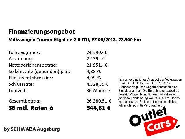 Gebraucht VW Touran Highline 190 PS (139 kW) 2018 Caribbean blue metallic Van / Kleinbus