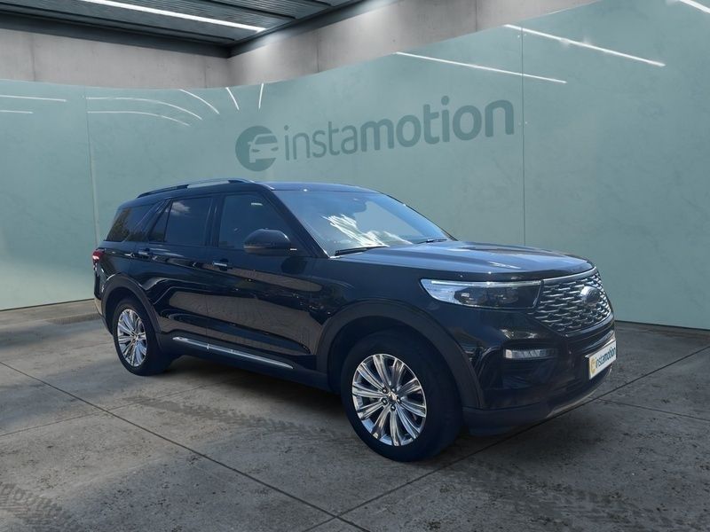 Schwarz Gebraucht 2022 Ford Explorer Hybrid Platinum SUV | 46.290 € - Bild 1/3