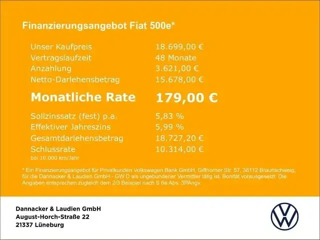 Gebraucht Fiat 500e Icon 86 kW (118 PS) 2023 Colore esterno (arktis weiß) Kleinwagen